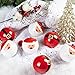 KI Store Red and White Christmas Balls 12pcs Santa Tree Ornaments 3.15-Inch Large Shatterproof Christmas Tree Decorations for Xmas Tree Decor