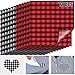 12 Sheets 12 x 12 Inch Christmas Buffalo Plaid Heat Transfer Vinyl Fabric Clothing Patches Vinyl Sheets Flannel Adhesive Iron on Vinyl for Clothes (Red and Black, Black and White)