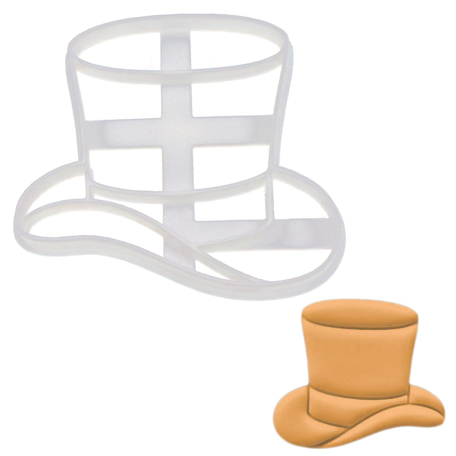 BAKERLOGY Top Hat Cookie Cutter - Detailed Biscuit Cutter Design for Baking and Crafts, Ideal on Fondant, Dough, Clay
