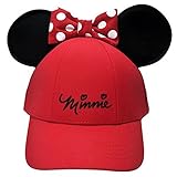 Disney Womens Minnie Mouse Cap with Bow & Ears Red