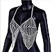 Shiny Sequin Chain Bra Jewelry | Silver Rhinestone Body Chain Sequins Bra Bikini | Diamond Jewel Bra