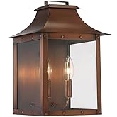 Acclaim Lighting 8414CP | Vintage Solid Copper Two Light Dimmable Wall Mounted Outdoor Wet Rated Lantern with Clear Glass | H