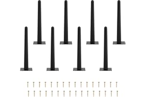 UKOSNA 8pcs 12 Inch Table Legs,Straight Conical Metal Furniture Legs Black Mid-Century Style Chair Feet Replacement Legs for Sofa Cabinet Coffee Table Chair Cupboard Couch Nightstand Bookshelve