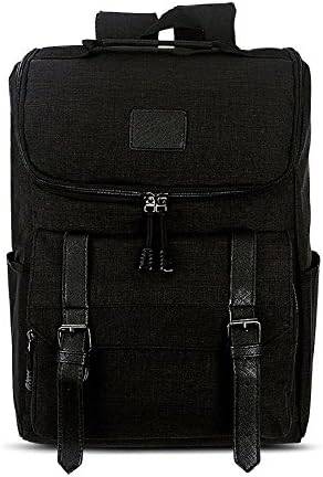 Unisex Professional Slim Business Laptop Backpacks, Feskin Fashion Lightweight Casual Tablet Backpack Daypacks Shoulder Bags for School Students Laptop Macbook Computer - Black