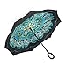 Ylovetoys Travel Umbrella Inverted Umbrella with C-Shaped Handle Inside Out Windproof Umbrella Upside Down Reverse Umbrella Double Layer Umbrella