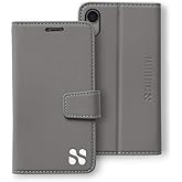 SafeSleeve EMF Protection Case for iPhone Case: iPhone XR Card Holder Data Blocking Wallet, Adjustable Stand Cell Phone Case, Vegan Leather for Women & Men (Grey)