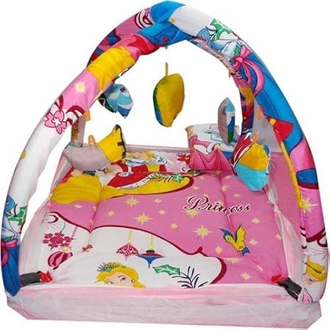 baby bed with hanging toys