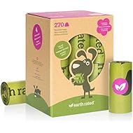Earth Rated 270-Count Dog Waste Bags, Lavender-Scented Poop Bags, 18 Refill Rolls