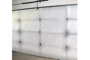 AES US Energy Products NASA Tech White Reflective Foam Core Garage Door Insulation Kit (9L x 7H) or (9L x 8H) Single R8 (Upgraded Tape)