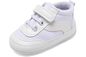 SABATUTU Baby Boys Girls Canvas Sneakers Toddler Non-Slip Soft Sole Newborn Infant Lightweight First Walker Crib Shoes for 0-18 Months