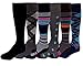 6 Pairs Pack Mild (8-15 mm Hg) Sports, Travelers, Anti-Fatigue, Graduated Compression Knee High Socks 10-13 (Assorted)