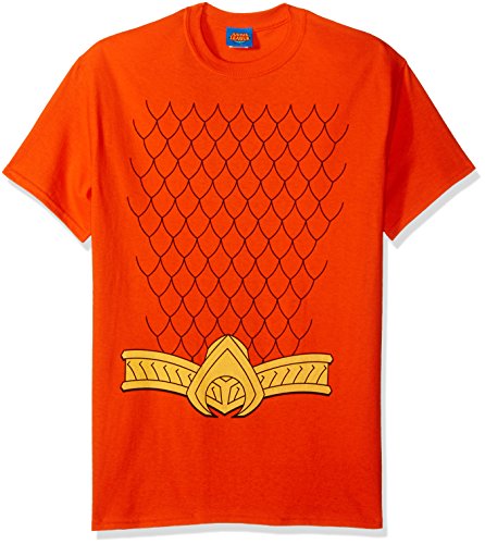 DC Comics Men's Aquaman New Aqua Uniform T-Shirt, Orange, Small