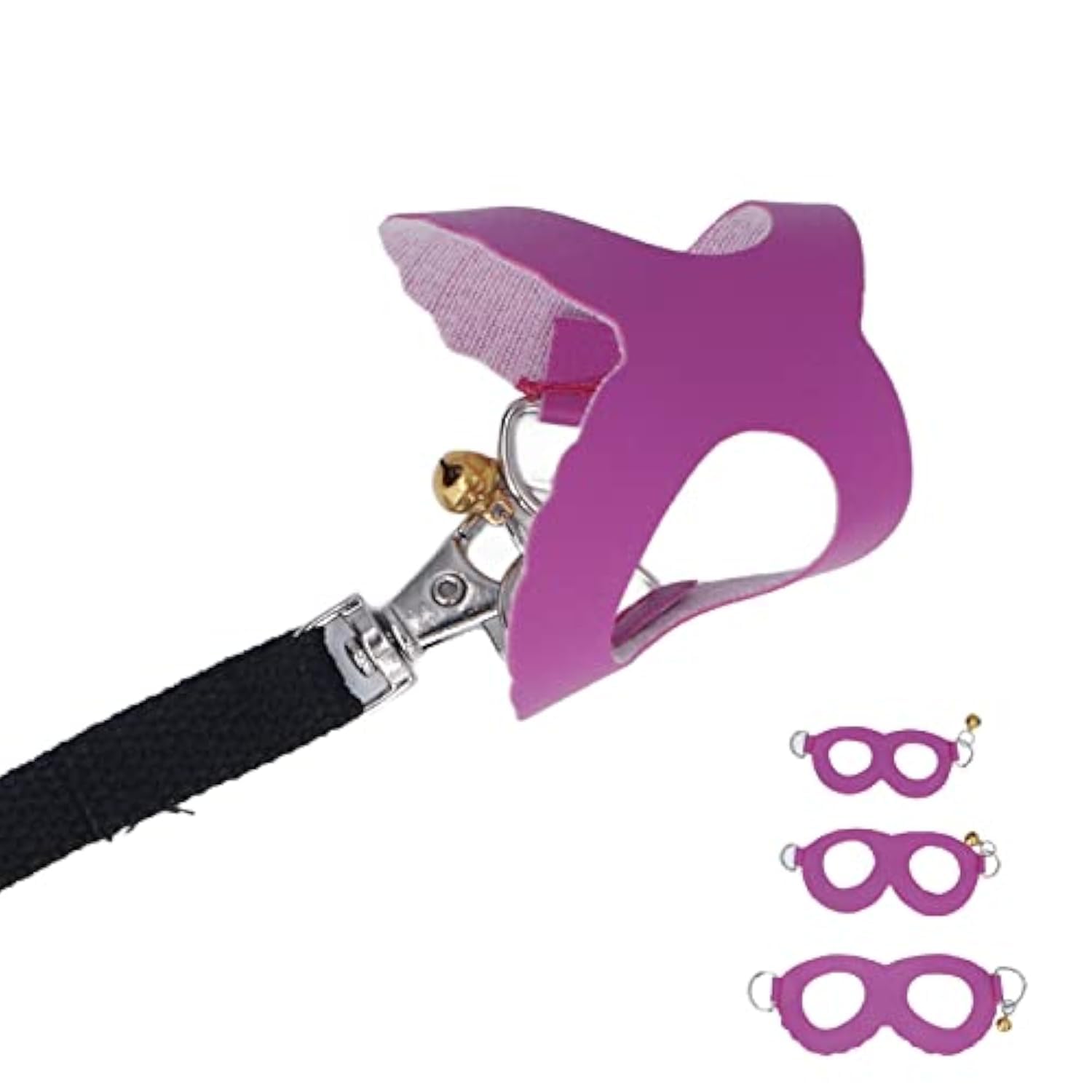 Purple Striped Hamster Harness and Leash Set No Pull Small Animal Vest for Ferret Guinea Pig Iguana Bearded Dragon