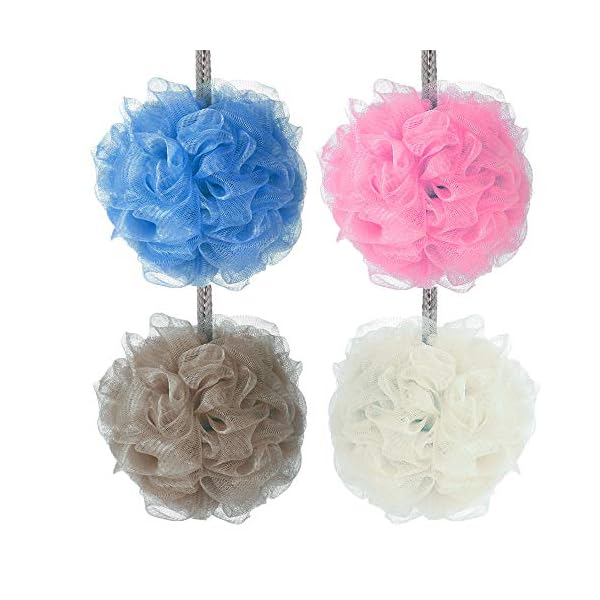 XINGSUI-4Pcs-Mesh-Loofah-Male-and-Female-Body-Exfoliating-Shower-Ball-Shower-Sponge-Soft-Bathing-Cleansing-and-Soothing-the-Skin-Bathing-Loofah-4-Colors XINGSUI 4Pcs Mesh Loofah, Male and Female Body Exfoliating Shower Ball Shower Sponge, Soft Bathing, Cleansing and…
