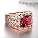 14mm Men's Fashion Squares Rings with Cubic Zirconia Ruby Size