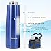 TOPOKO AUTOFLIP Straw Lid Water Bottle Stainless Steel Double Wall Vacuum Insulated Sweat Proof Leak Proof Beverage Taking Aid with Carrying Handle-25 OZ-Blue