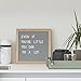Changeable Gray Felt Letter Board with 340 Letters, Numbers & Emojis | 10x10 Inches Oak Wood Frame, Wall Mount Hook & Wooden Stand | BONUS Canvas Storage Bag | By Felt with Words