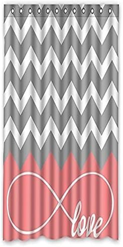 Love Infinity Forever Love Symbol Chevron Pattern pink Grey White Waterproof Bathroom Fabric Shower Curtain,Bathroom d¨¦cor