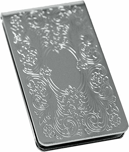 Silver Vintage Victorian Scroll Stainless Steel Boxed Money Clip