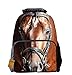 OrrinSports Felt Fabric School Backpack Bags 3D Animal Print Cute Hiking Laptop Daypacks Horse-16