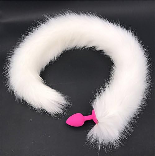 Fashion Funny Love Over Long Faux Fox Tail Butt Backyard Stopper Sexy Toy Color White