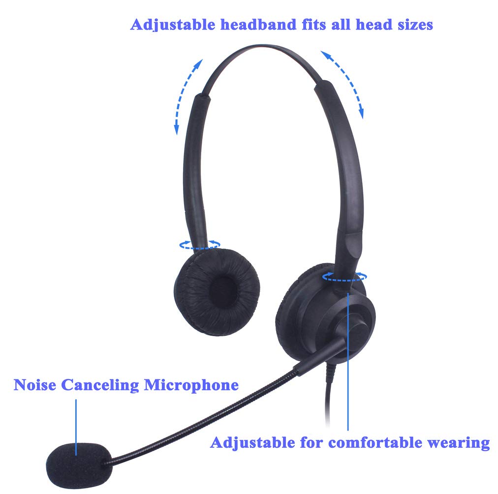 Vanstalk Corded Telephone Headset RJ9 Monaural with Noise Canceling