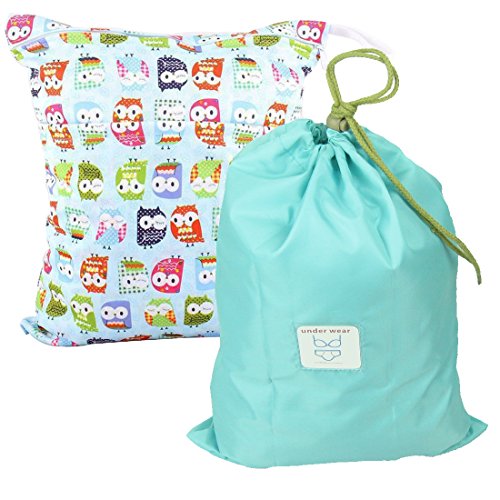 Waterproof wet bag with two zippered pockets and multip…