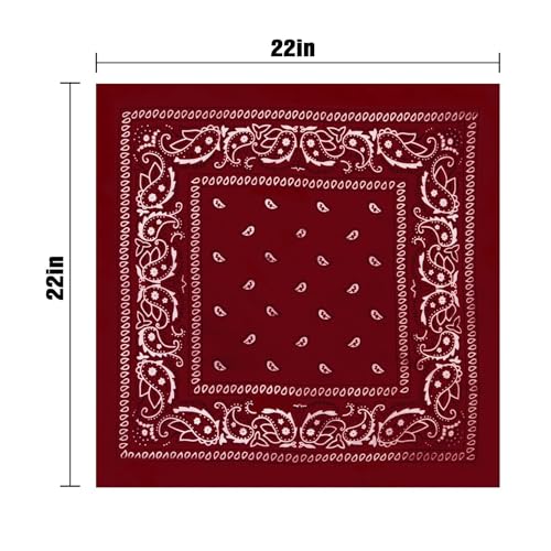 LBOYLOVE® 14 Pcs Paisley Bandanas, Unisex Novelty Cowboy Bandanas, Print Head Wrap Scarf Wristband for Women Men Boy Girl (Set-A)