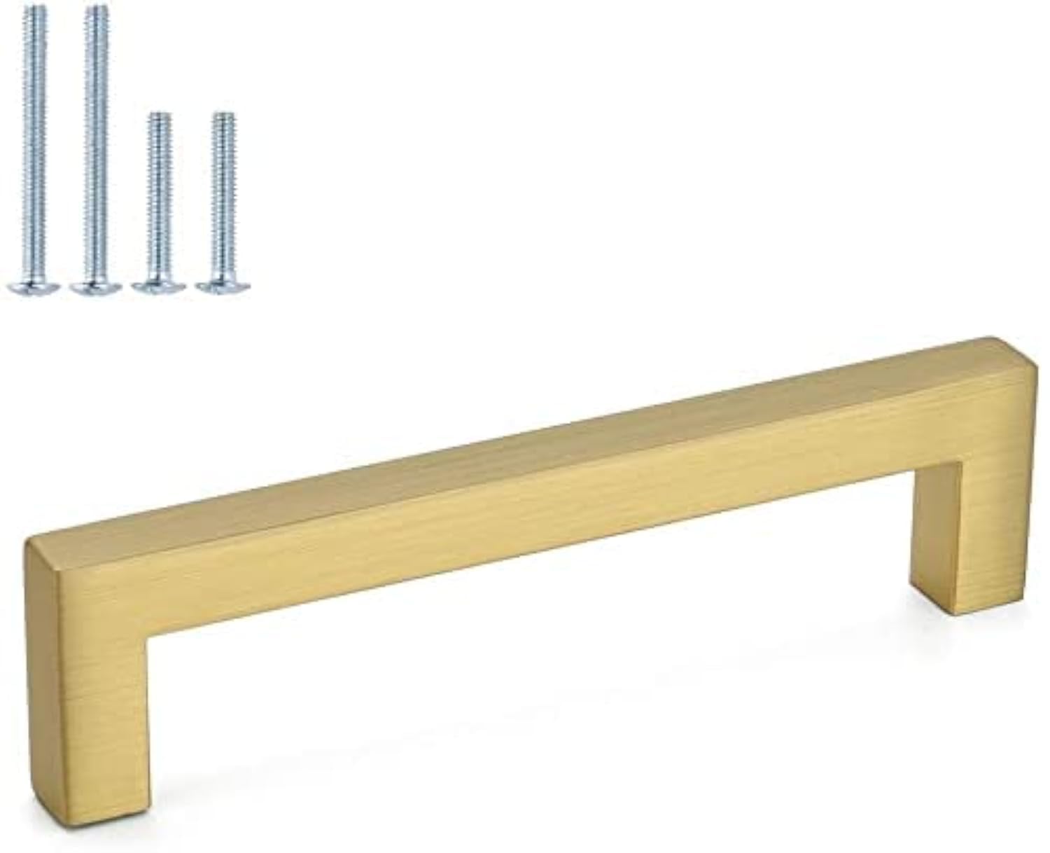 LONTAN 15 Pack Gold Kitchen Cupboard Handles 160mm Square Brushed Brass Cabinet Handles Wardobe Bathroom Kitchen Drawer Pulls Stainless Steel