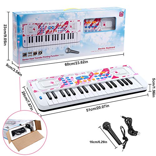 Love&Mini Kids Piano - Portable Electronic Musical Instrument Piano Toy for Toddler Early Learning Educational Keyboard with Microphone - Thumbnail 6