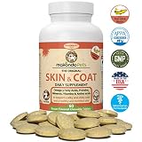 Skin and Coat Supplement for Dogs and Cats - Fish Oil for Dogs Fatty Acids, Vitamins, Amino Acids, Minerals & Omega 3 for dogs -Relieve Dog Dry Skin Itchy Dog Hot Spots & Shedding -60 Nutritional Tabs