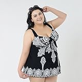 Plus Size Swimwear Printed Tankini Swimsuits 2 Piece Beachwear with Swim Short