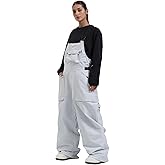 IMPHUT Womens Ski Bibs Snow Pants Super Baggy Snowboard Loose Bibs Waterproof Windproof Insulated Warm Winter