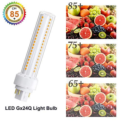 Lustaled Gx24 LED Bulb, 12W Gx24q/G24q 4-Pin Base PL Recessed Light 26W Daylight 6000K Compact Fluorescent Lamp Replacement for Ceiling Light Downlights Wall Sconce, 4-Pack (Remove/bypass the Ballast)