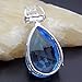 Hermosa Pendant Necklace London Blue Topaz Teardrop Jewelry for Women Gifts