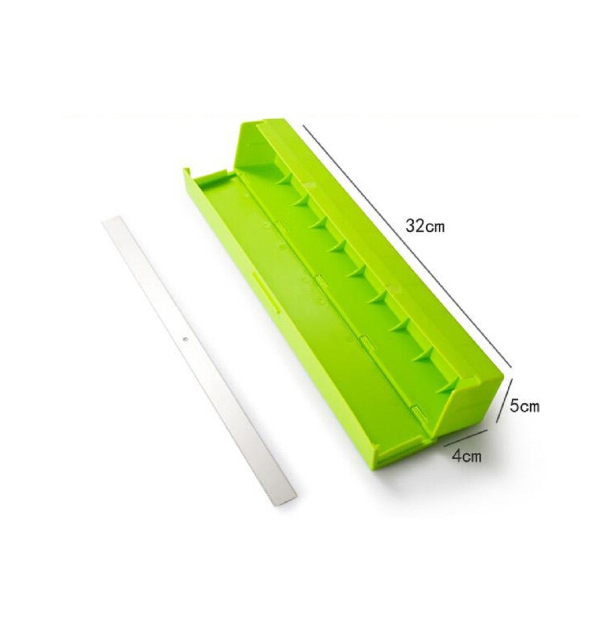 Food Wrap Dispenser, ixaer Wrap Cutter, Kitchen Tool Foil Cling Film Wrap Dispenser Plastic Sharp Cutter Storage Holder