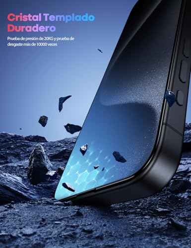 Lamicall Mica para iPhone 16 Pro - [Top 9H Película de Vidrio Templado], Marco de Instalación Fácil, 0 Burbujas, AntiHuellas, Alta Sensibilidad, Protector de Pantalla para iPhone 16 Pro (6.3")