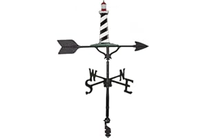 Montague Metal Products 32-Inch Weathervane with Satin Black Cape Cod Lighthouse Ornament