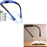 Glocusent 1 Pack Book Light 1 Pack Ergonomic Neck Light 1200mAh for 100Hrs Runtime Reading Lights
