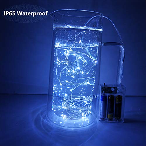 2 Pack Led String Lights, Battery Operated Fairy String Lights Led Mini String Light 50 LED 16.5ft Battery Powered Silver Wire Fairy Starry Lights for Bedroom Christmas Party Wedding Indoor Decor