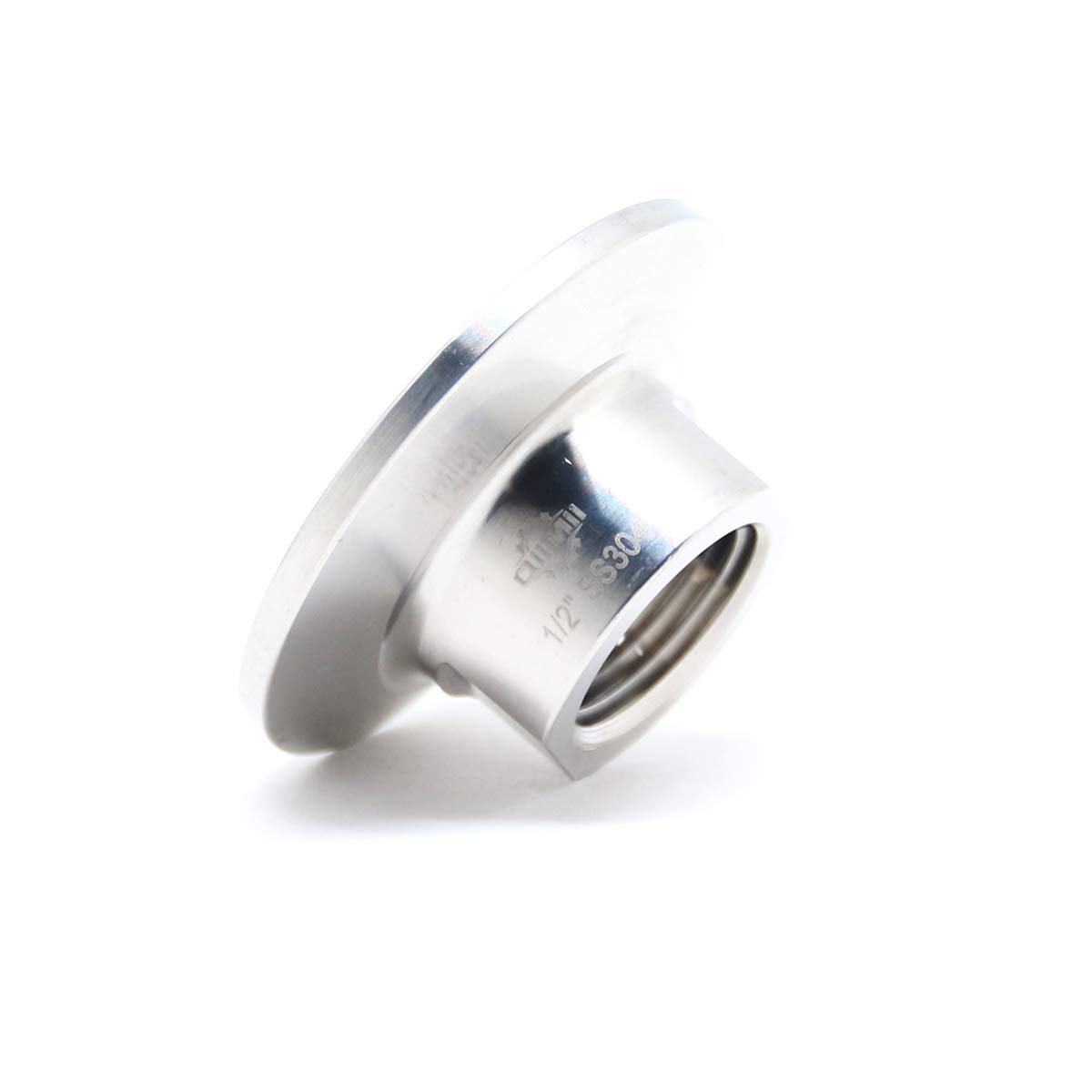 QiiMii Sanitary Tri Clamp 50.5mm to NPT Female Thread Adaptor SS304 Tri clamp Adaptor Pipe Fitting (Thread Size: 1/2" NPT)