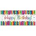 Multicolor Rainbow Ribbons Birthday Plastic Wall Banner (60