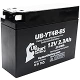 YT4B-BS Battery Replacement (2.3Ah, 12v, Sealed) Factory Activated, Maintenance Free Battery Compatible with - 2015 Yamaha SR400, 2008 Suzuki DR-Z70, 2009 Suzuki DR-Z70, 2006 Yamaha TTR50E
