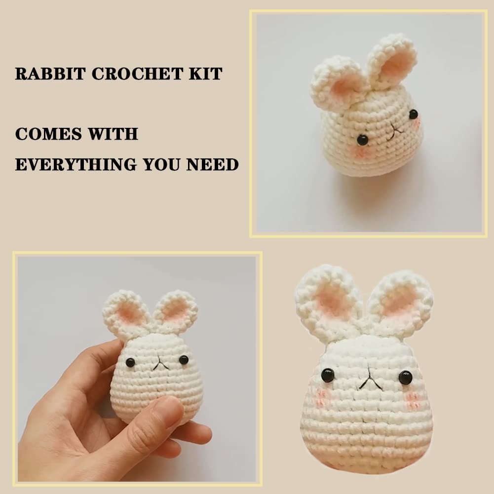 YWQZBHEMO 3 Pattern Crochet Kits - Crochet 3 Different Patterns Sets for Beginners/Experts - Rabbit, Chicken, Bee for Adult Starters, Kids, Includes Enough Yarns, Hook, Accessories