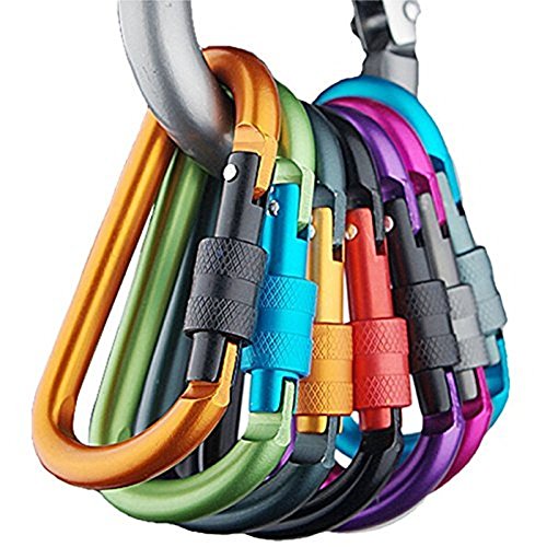 SUNREEK Aluminum D-ring Key Chain Clip Carabiner - Random Color(10 pcs)