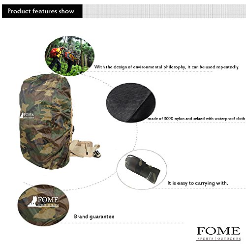 FOME Backpack Rain Cover, Sports|Outdoors Nylon Waterproof Backpack Rain Cover Rucksack Water Resist Cover for Hiking Camping Traveling Outdoor Activity