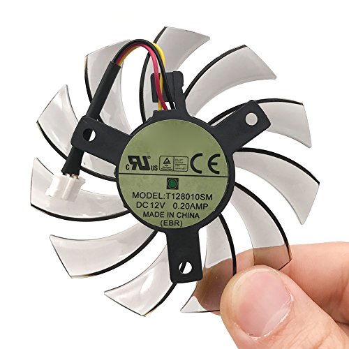 75mm 2Pin 3Pin DC 12V 0.20A T128010SM Graphics Card Fan Cooler For N470SO N580UD N580SO GTX460 GTX470 GTX580 HD5870 video card cooling fan (FANS B (3-Pin) 1pcs)