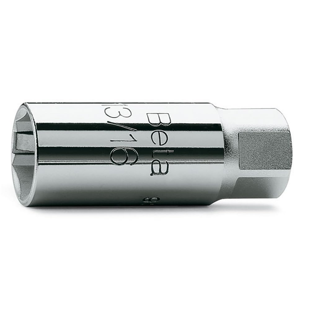 Beta 9560022 Model 956 E20.8 3/8" Square Drive Spark Plug Socket, Chrome-Plated, Hexagon End, 20.8 mm Size