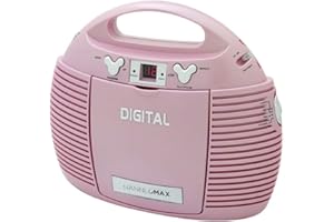 HANNLOMAX HX-327CD Portable CD Player with AM/FM Radio, Aux-in, AC/DC Dual Power Source. (Pink)