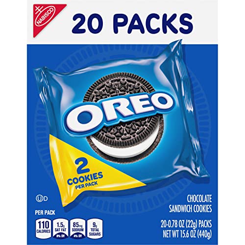 OREO CHOCOLATE SANDWICH COOKIES, 20 SNACK PACKS (2 COOKIES PER PACK)